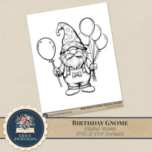 Birthday Gnome | Digital Stamp